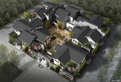 古建四合院设计案例效果图-装饰设计师景观设计师设计师- 设计本