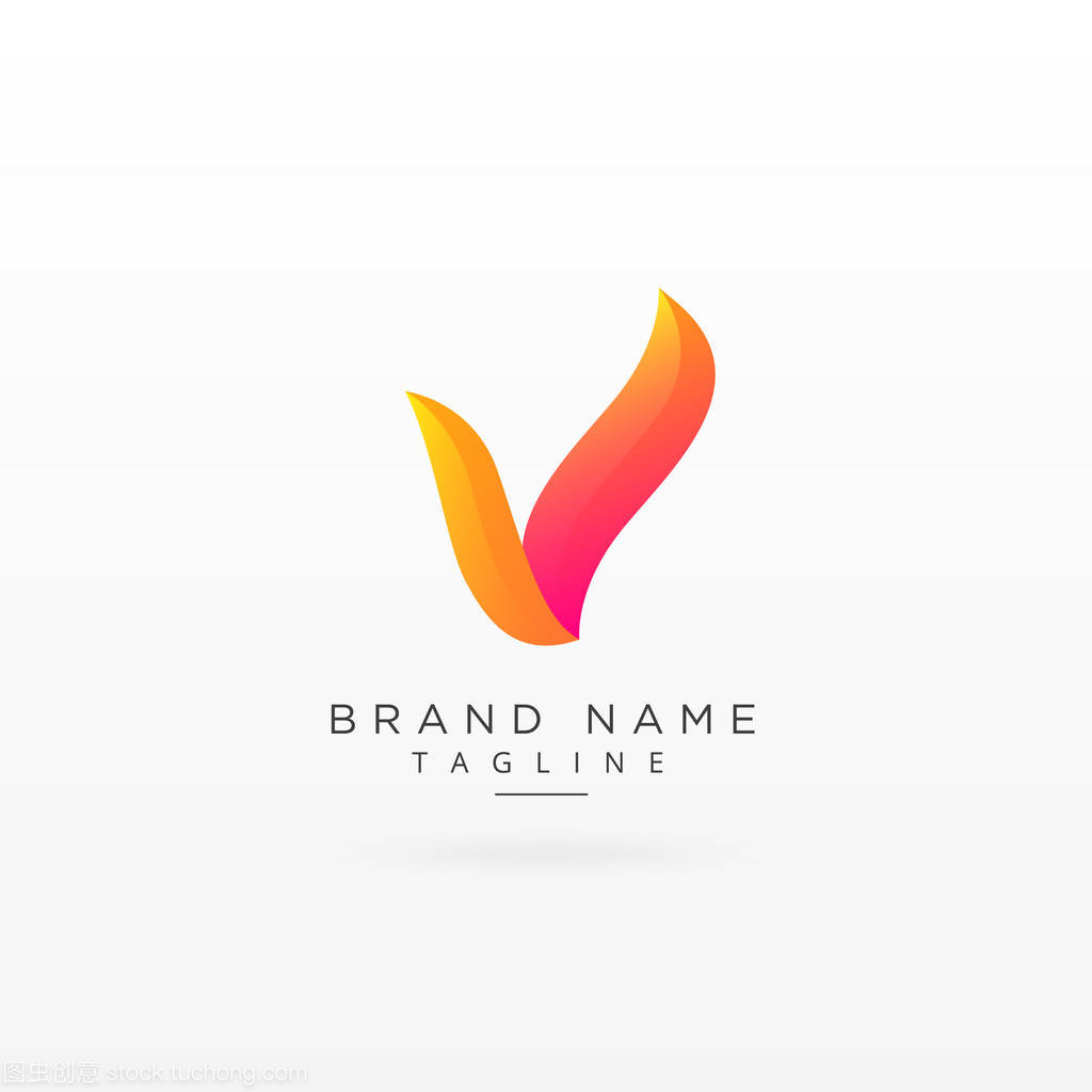 字母 V 彩色标志的创意概念设计